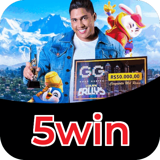 Interface do aplicativo 5win mostrando jogos disponíveis no iOS e Android